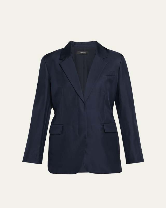 Relaxed Silk Cinch Blazer